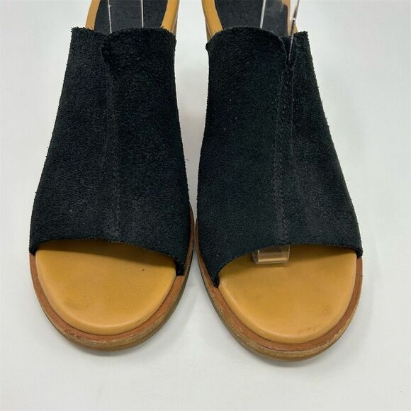 Kork-Ease Women's Black Suede Block Heel Mule Sandals Size 9M Casual Summer - Picture 5 of 14